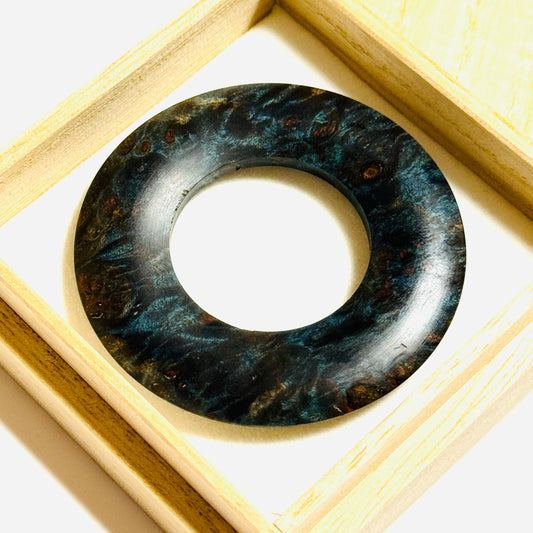 スタビライズド・ウッドの環（絡子環）花梨瘤使用　1寸8分（54mm ） 極上