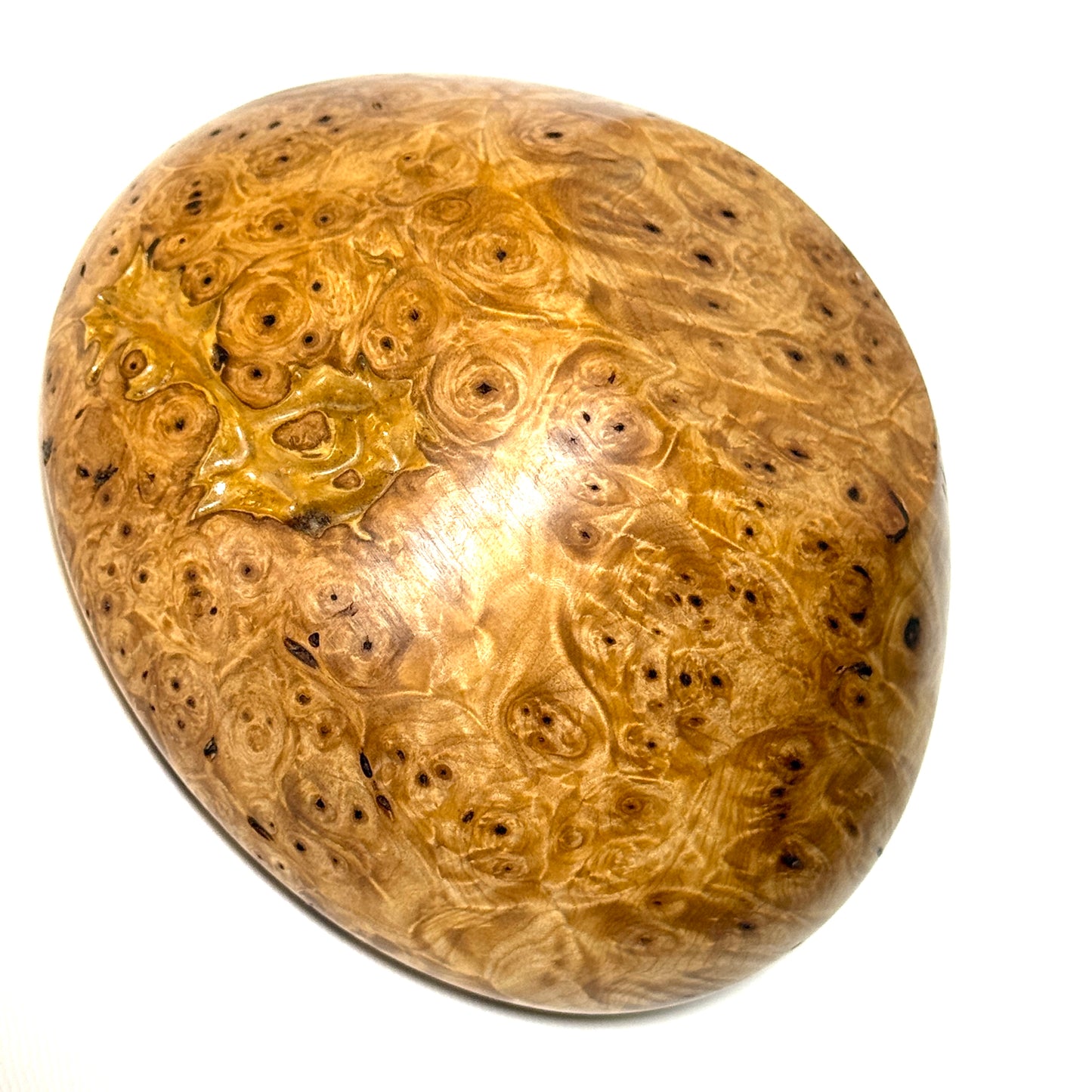 Golden maple burl incense burner, 4 inches (120mm diameter), eight-headed type, top quality.