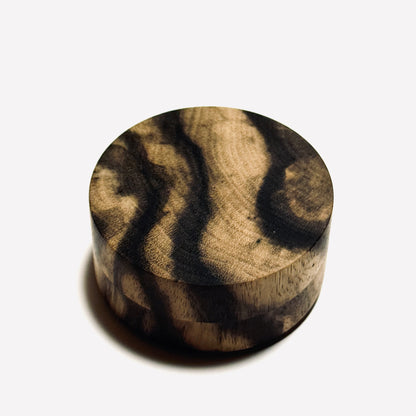 Black Persimmon Incense Box, "Vertical Wood Cut," 60mm, Straight-Sided, One-Touch Type, Premium Quality