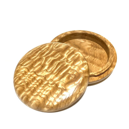 塩地玉杢の大香合　4寸（直径120mm）　特上　はまぐり型　1タッチ式