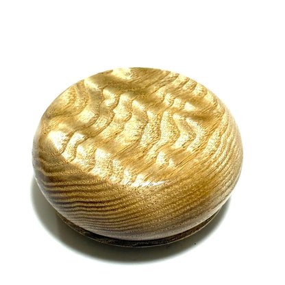 塩地玉杢の香合　70mm　まんじゅう型　1タッチ式