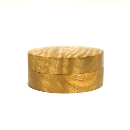 楠 虎目杢の香合　60mm　切立型　1タッチ式