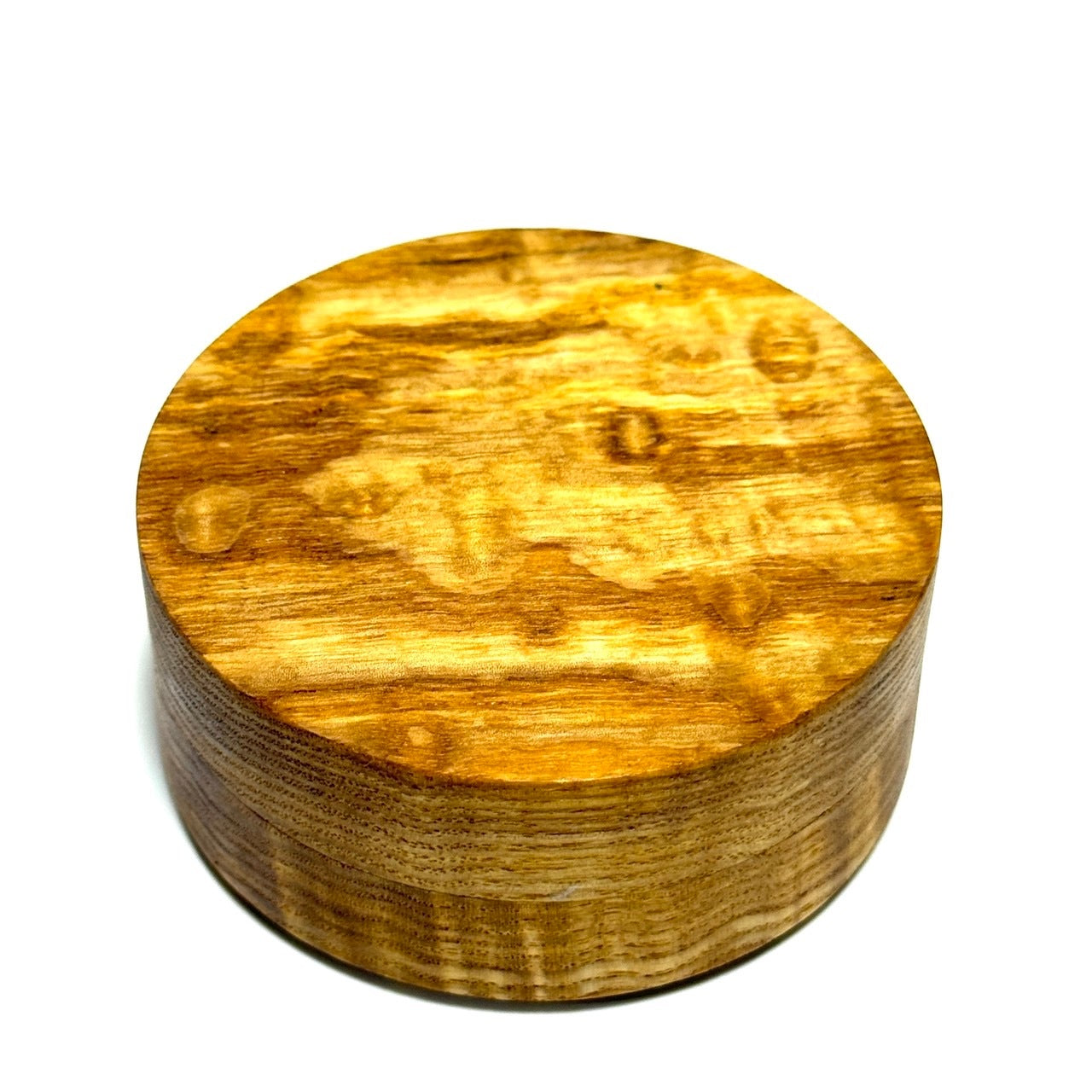 塩地玉杢の香合　大サイズ80mm　切立型　1タッチ式