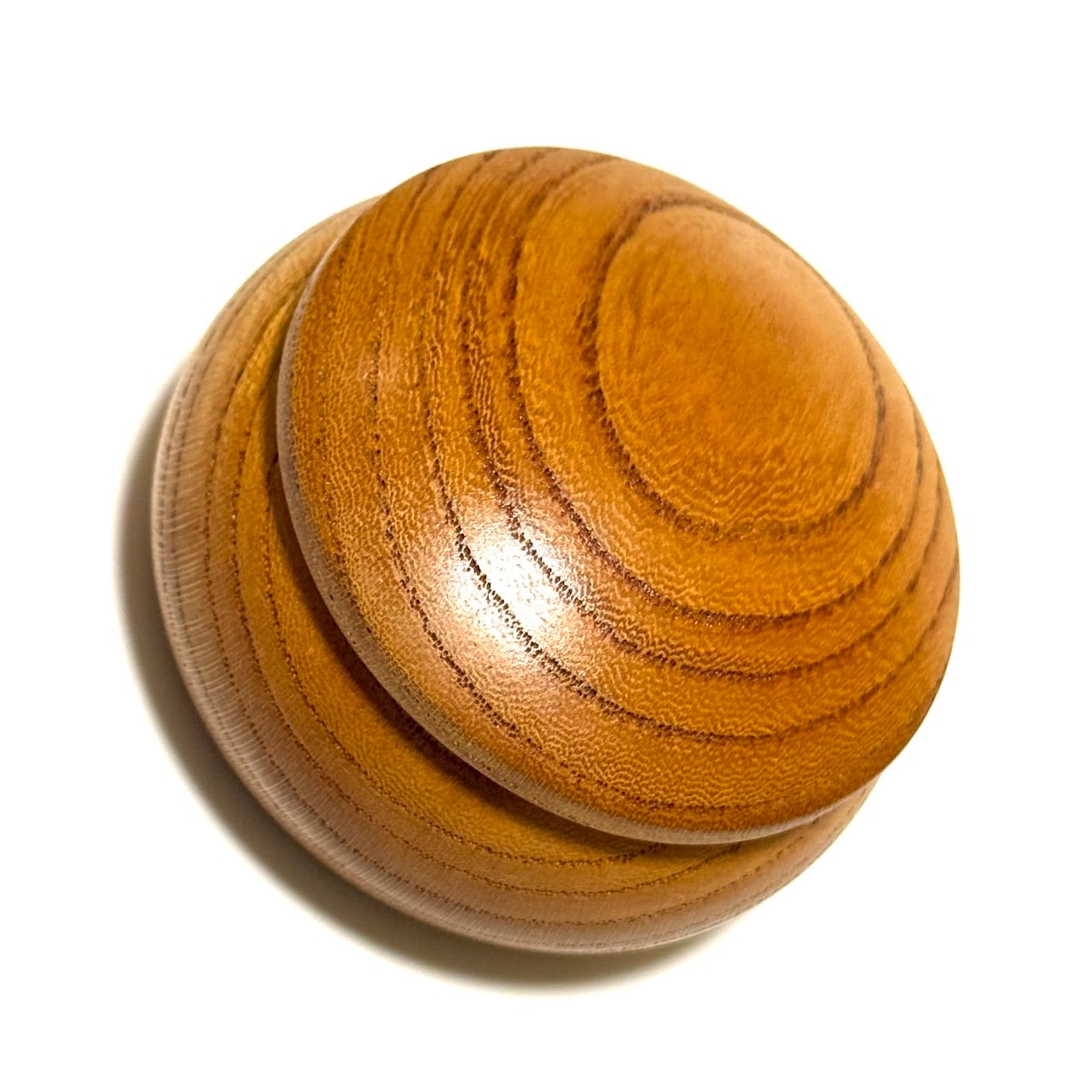 国産本欅の香合　60mm　まんじゅう型　蓋厚タイプ　1タッチ式