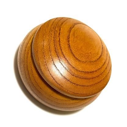 国産本欅の香合　60mm　まんじゅう型　蓋厚タイプ　1タッチ式