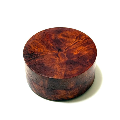 花梨瘤の香合　60mm　切立型　1タッチ式　特上