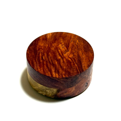 Karin burl incense box, 70mm, straight-sided, one-touch type, top quality.
