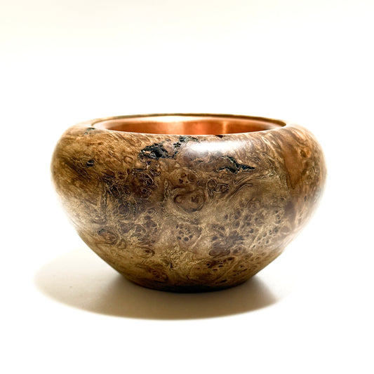 Maple burl incense burner, 4 inches (120mm diameter), top-grade, eight-headed design.