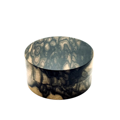 黒柿の香合　孔雀杢　70mm（高さ35mm）　極上　切立型　1タッチ式