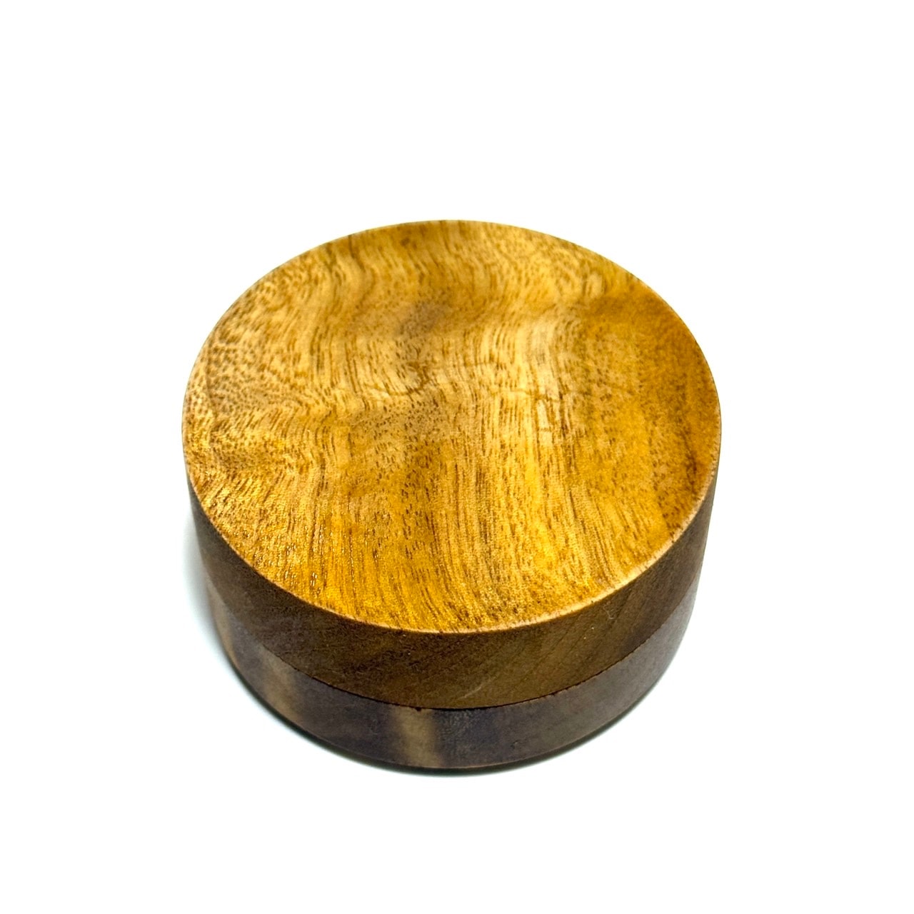 楠 虎目杢の香合　60mm　切立型　1タッチ式