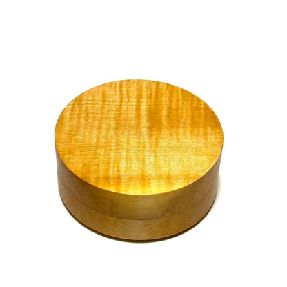 楓虎目杢の香合　70mm　切立型　1タッチ式　極上