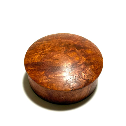 Karin Burl Incense Box, 60mm, New Model, One-Touch Closure, Premium Quality