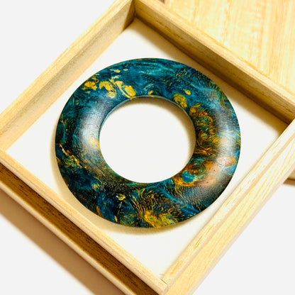 スタビライズド・ウッドの環（絡子環）花梨瘤使用　1寸8分（54mm ） 極上