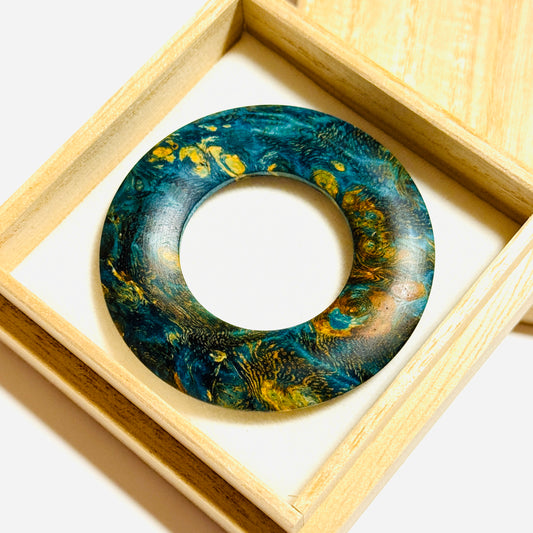 スタビライズド・ウッドの環（絡子環）花梨瘤使用　1寸8分（54mm ） 極上