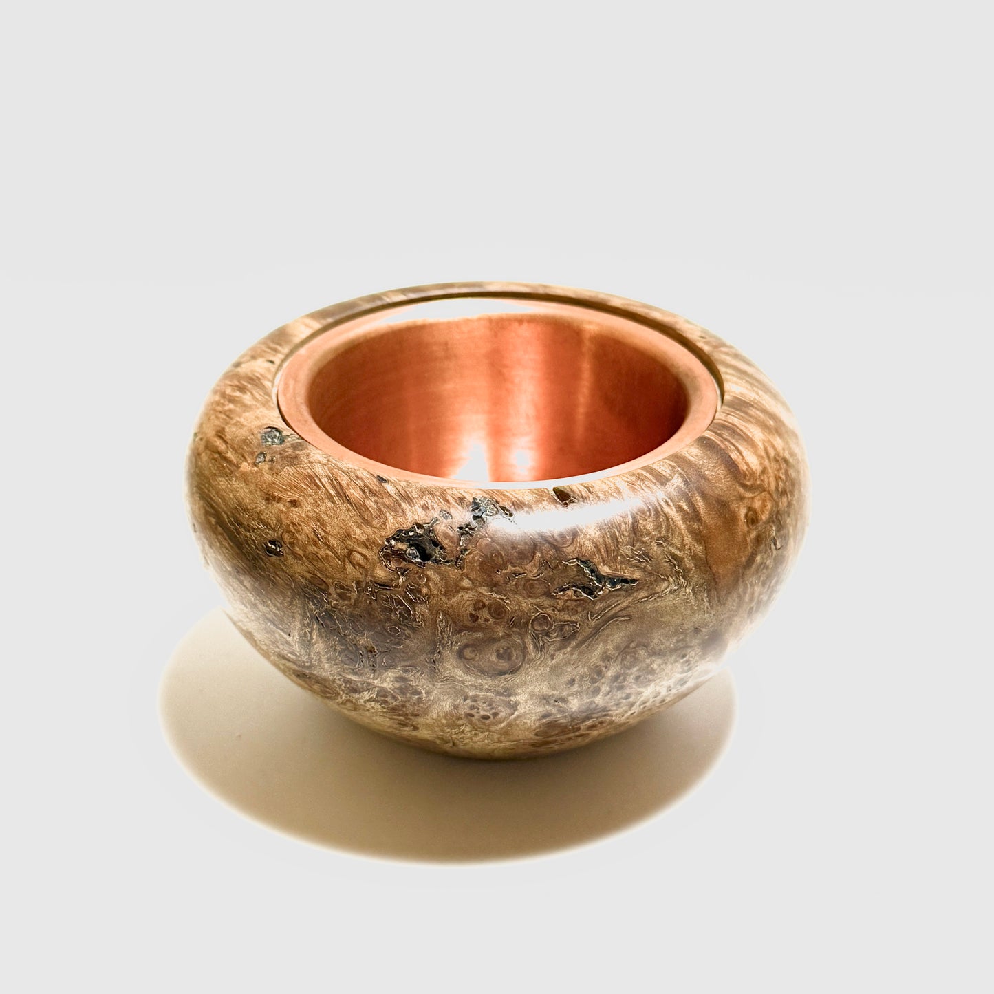 Maple burl incense burner, 4 inches (120mm diameter), top-grade, eight-headed design.