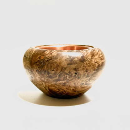Maple burl incense burner, 4 inches (120mm diameter), top-grade, eight-headed design.