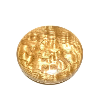 塩地玉杢の大香合　4寸（直径120mm）　特上　はまぐり型　1タッチ式