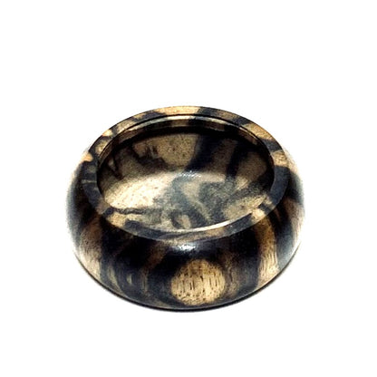 黒柿の香合　孔雀杢　60mm　極上　まんじゅう型　1タッチ式