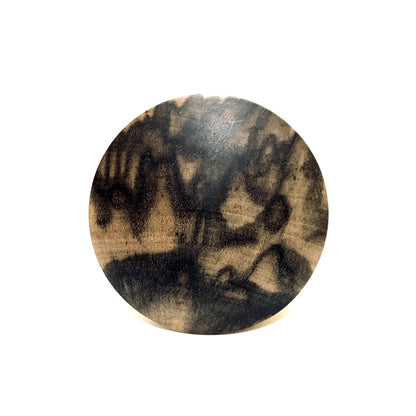 黒柿の香合　孔雀杢　60mm　極上　まんじゅう型　1タッチ式　無垢磨き仕上げ