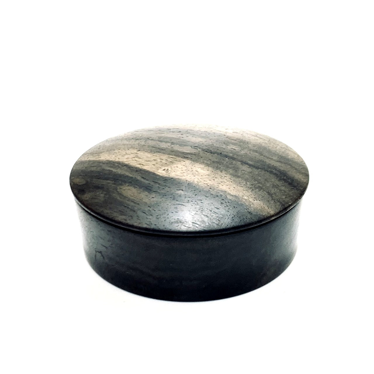 黒柿の香合　70mm　標準杢　切立型　1タッチ式