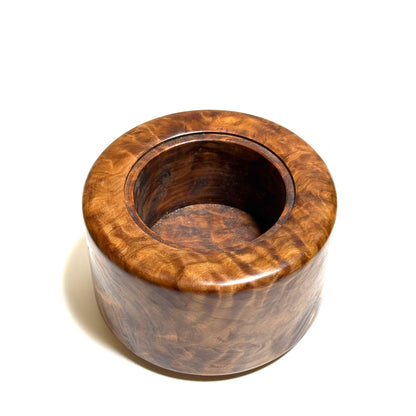 Cedar burl incense burner, titled "Zuikei" (auspicious scenery), 4 inches (120mm diameter), cylindrical shape, top quality.