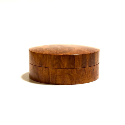 Karin burl incense box, 70mm, straight-sided, one-touch type, top quality.