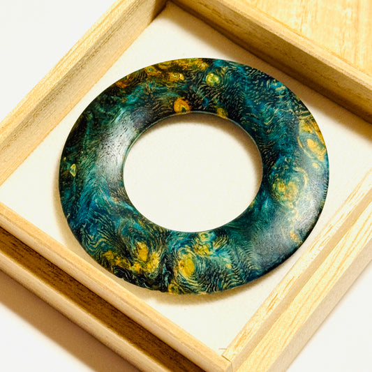スタビライズド・ウッドの環（絡子環）花梨瘤使用　1寸8分（54mm ） 極上