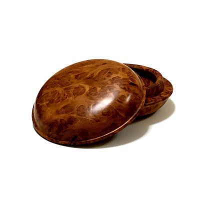 花梨瘤の香合　70mm　特上　はまぐり型　1タッチ式