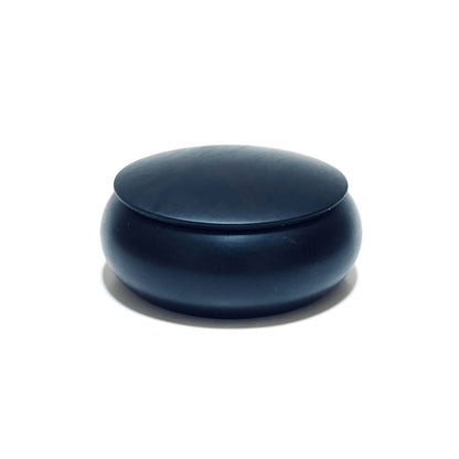 青黒檀の香合　70mm　まんじゅう型　1タッチ式