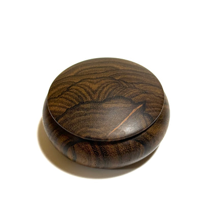 Siamese ebony incense box, vertical grain, 70mm, bun shape, one-touch closure, superb wood grain.