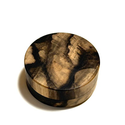 Black Persimmon Incense Box, "Vertical Wood Cut," 60mm, Straight-Sided, One-Touch Type, Premium Quality