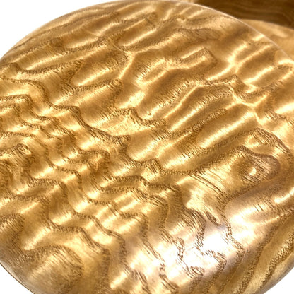 塩地玉杢の大香合　4寸（直径120mm）　特上　はまぐり型　1タッチ式