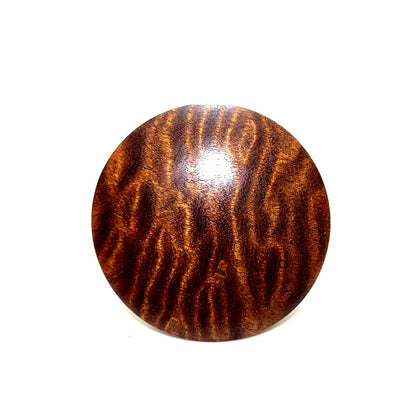 サペリ・マホガニーのリボン杢の香合　80mm　極上　まんじゅう型　1タッチ式