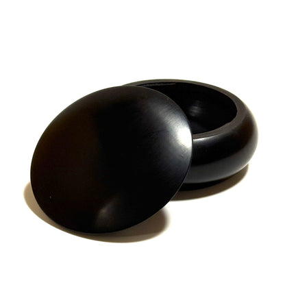 Blue ebony incense box, 70mm, bun-shaped, one-touch opening.