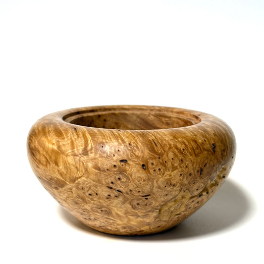 Golden maple burl incense burner, 4 inches (120mm diameter), eight-headed type, top quality.