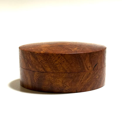 Karin burl incense box, 70mm, straight-sided, one-touch type, top quality.
