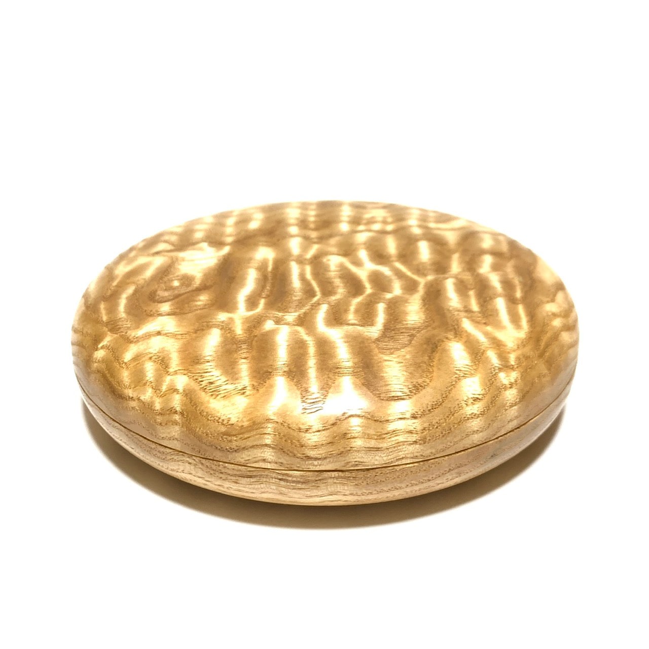 塩地玉杢の大香合　4寸（直径120mm）　特上　はまぐり型　1タッチ式