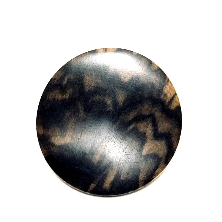 黒柿の香合　孔雀杢　60mm　極上　まんじゅう型　1タッチ式