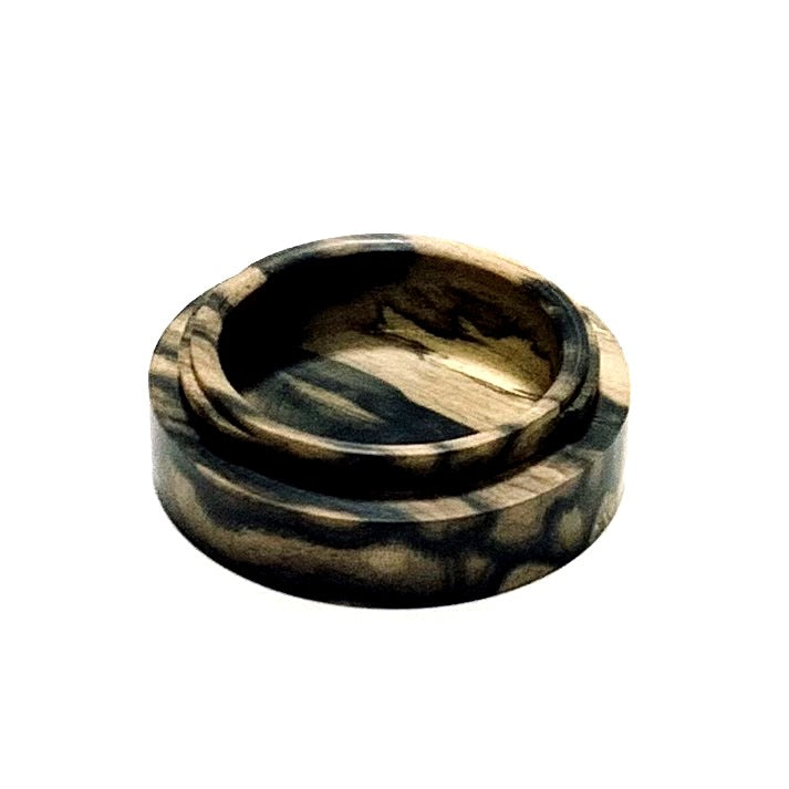 黒柿の香合　孔雀杢　60mm　特上　切立型　1タッチ式