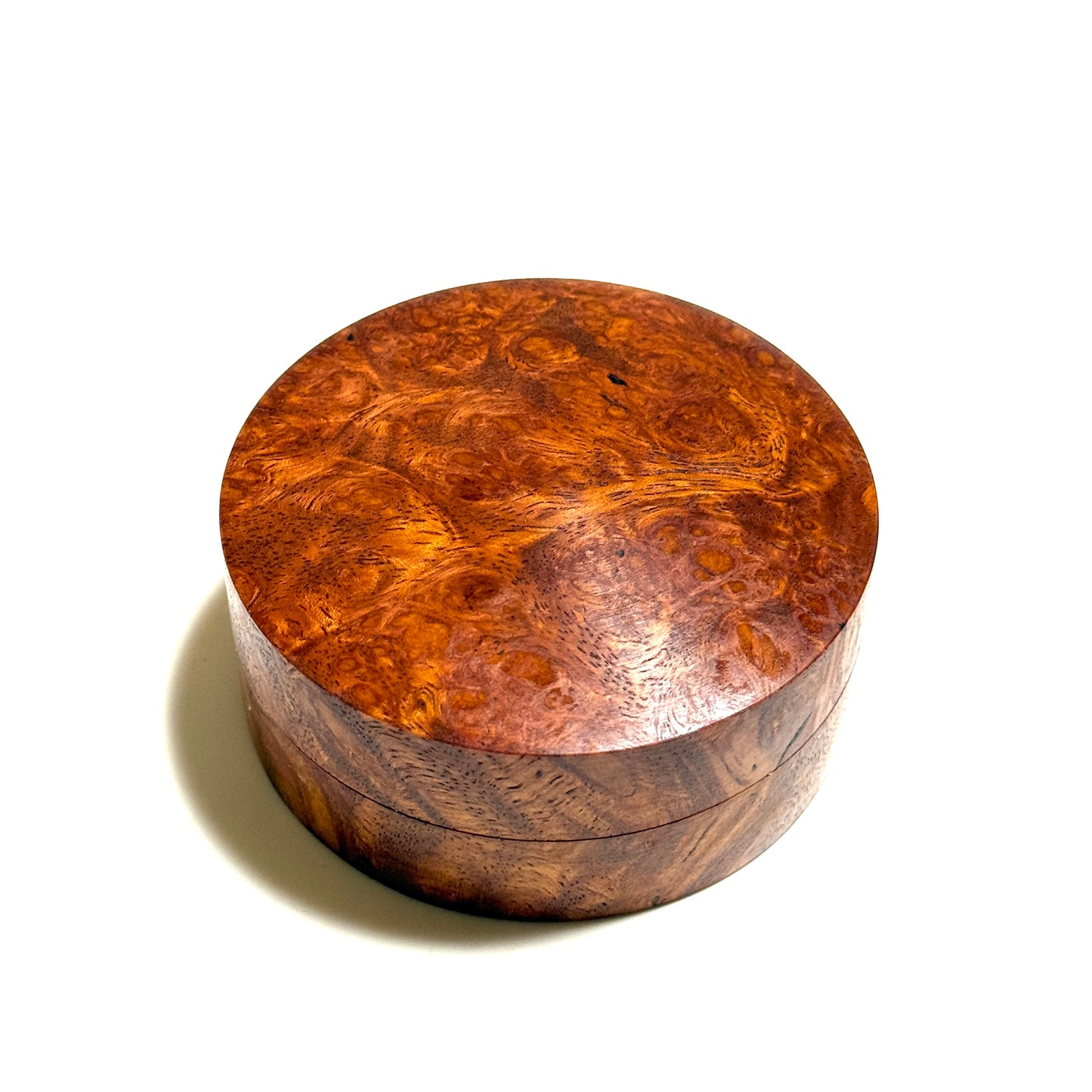 Karin burl incense box, 70mm, straight-sided, one-touch type, top quality.