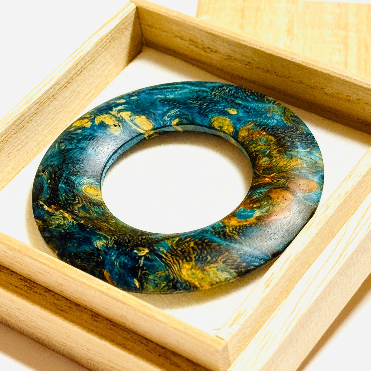 スタビライズド・ウッドの環（絡子環）花梨瘤使用　1寸8分（54mm ） 極上