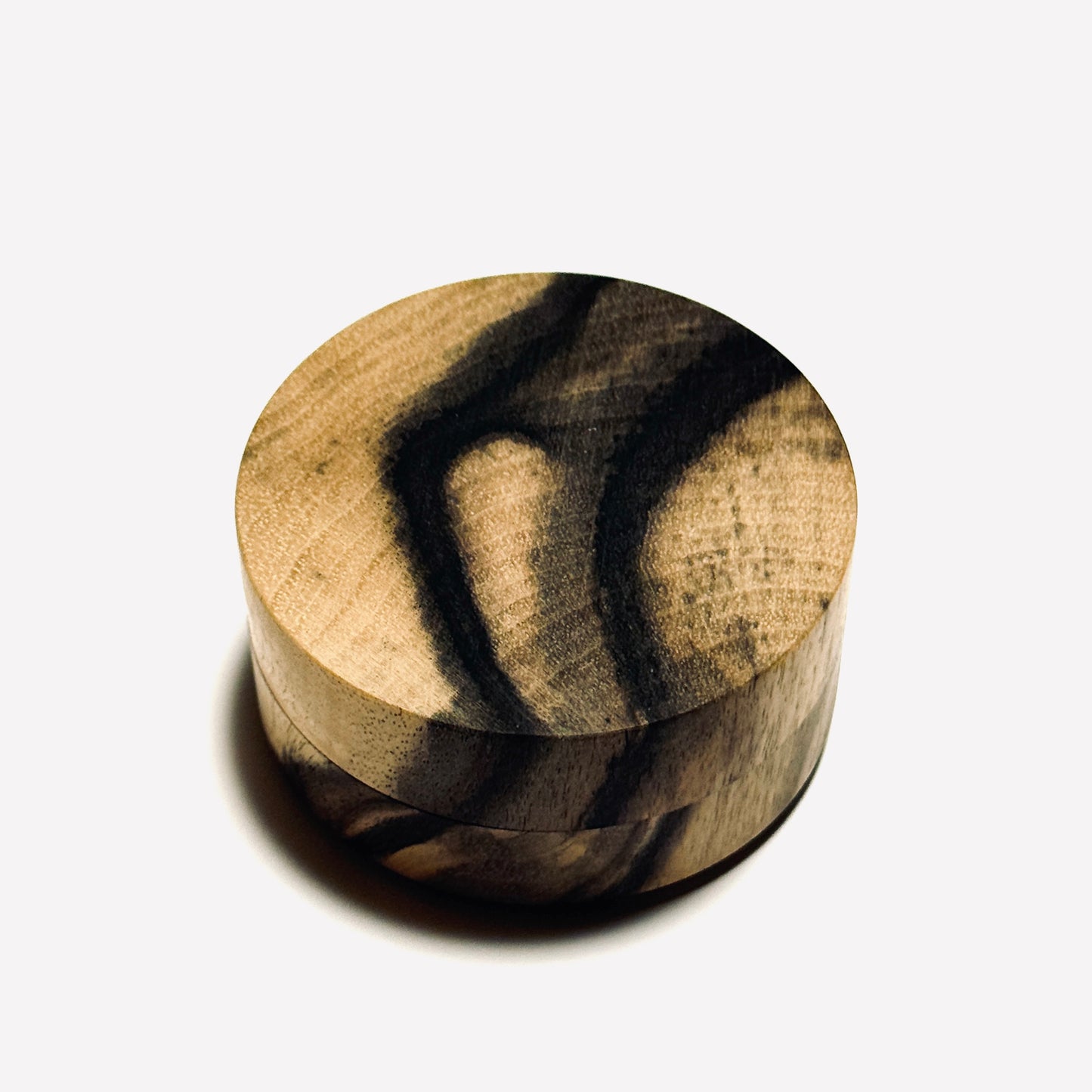 Black Persimmon Incense Box, "Vertical Wood Cut," 60mm, Straight-Sided, One-Touch Type, Premium Quality