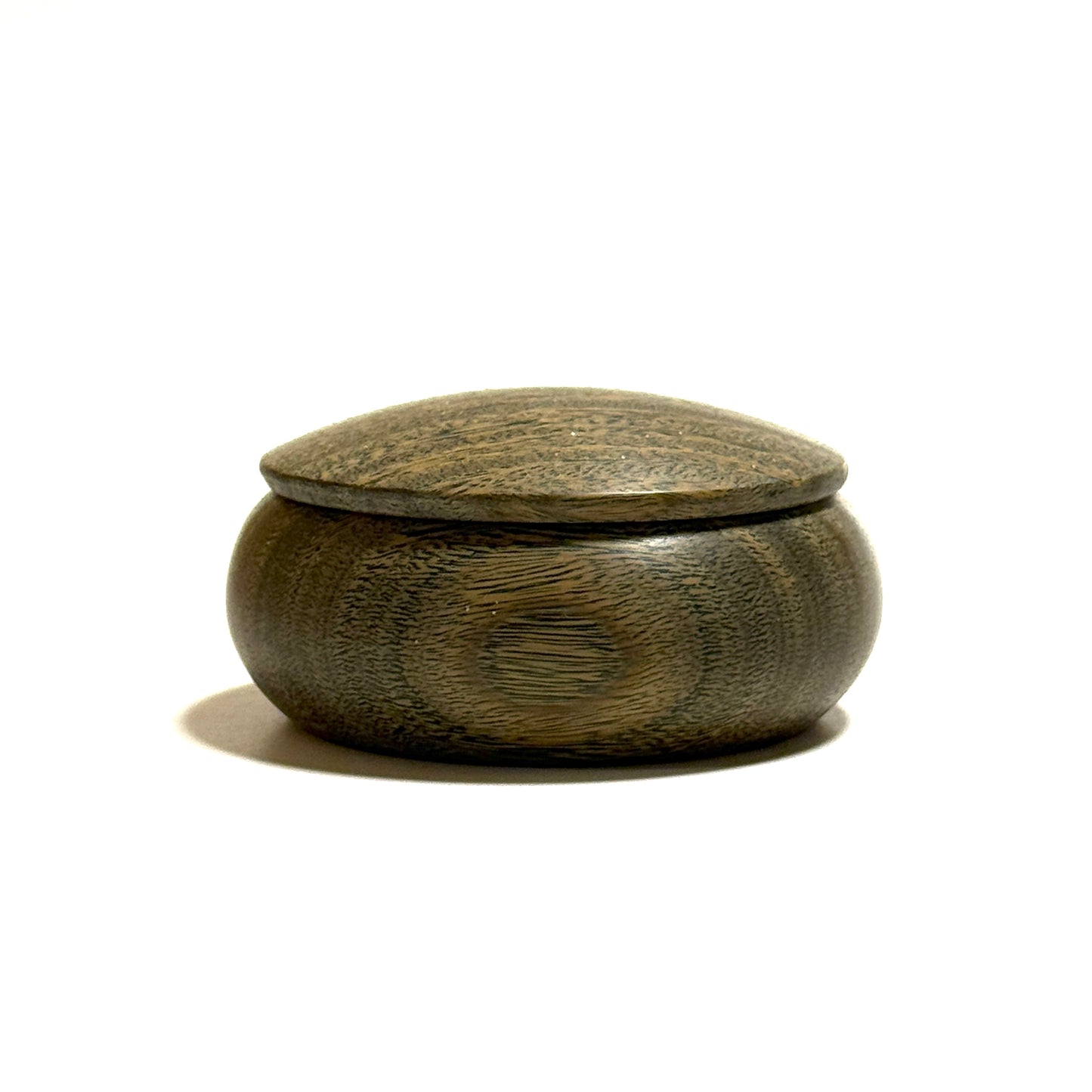 Green sandalwood incense box, 60mm, bun-shaped, one-touch opening.