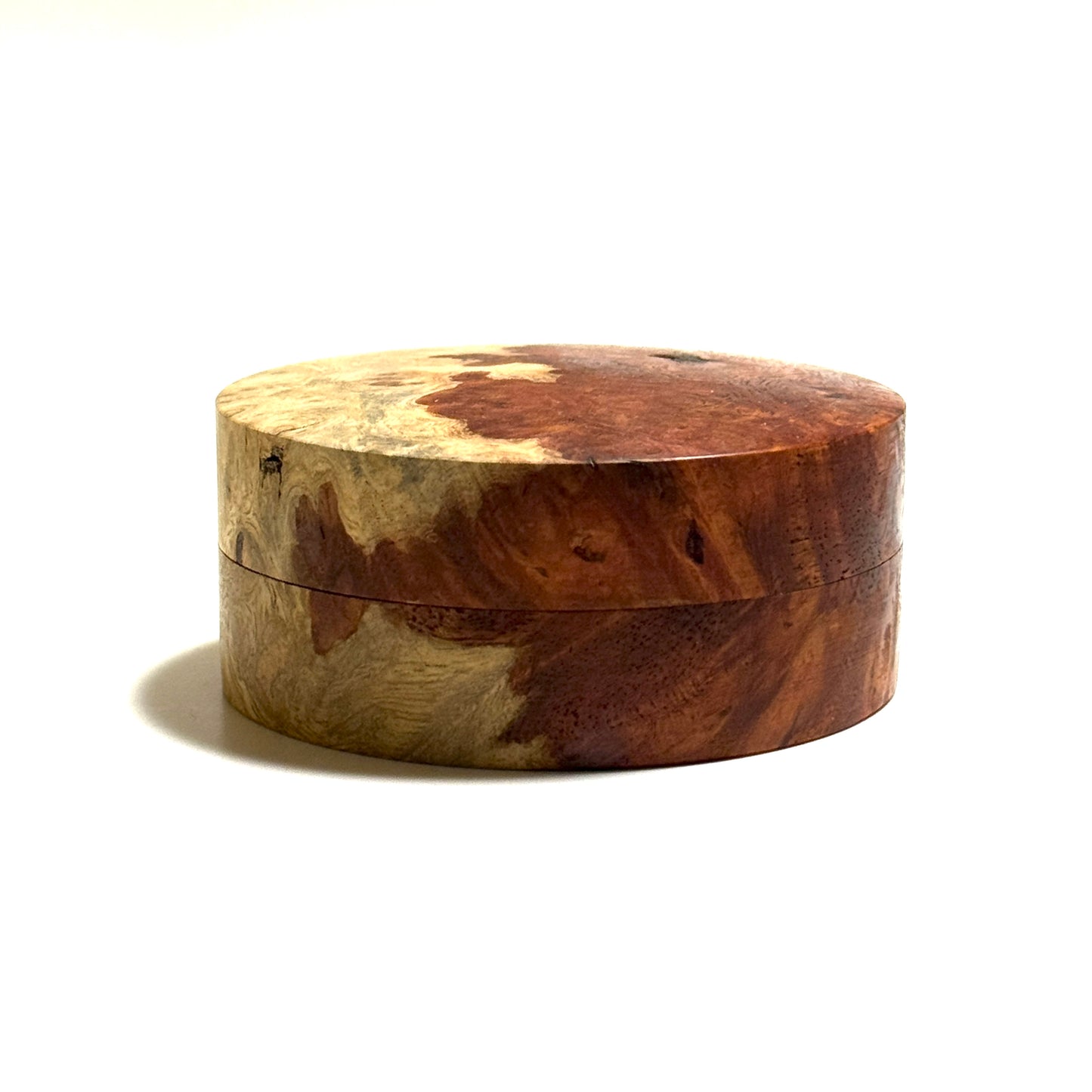 Karin burl incense box, 70mm, straight-sided, one-touch type, top quality.