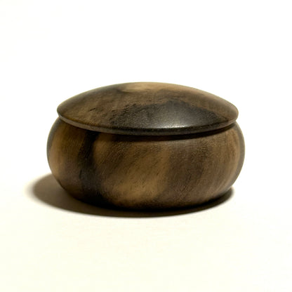 黒柿の香合「縦木取り」55mm　まんじゅう型　1タッチ式　特上
