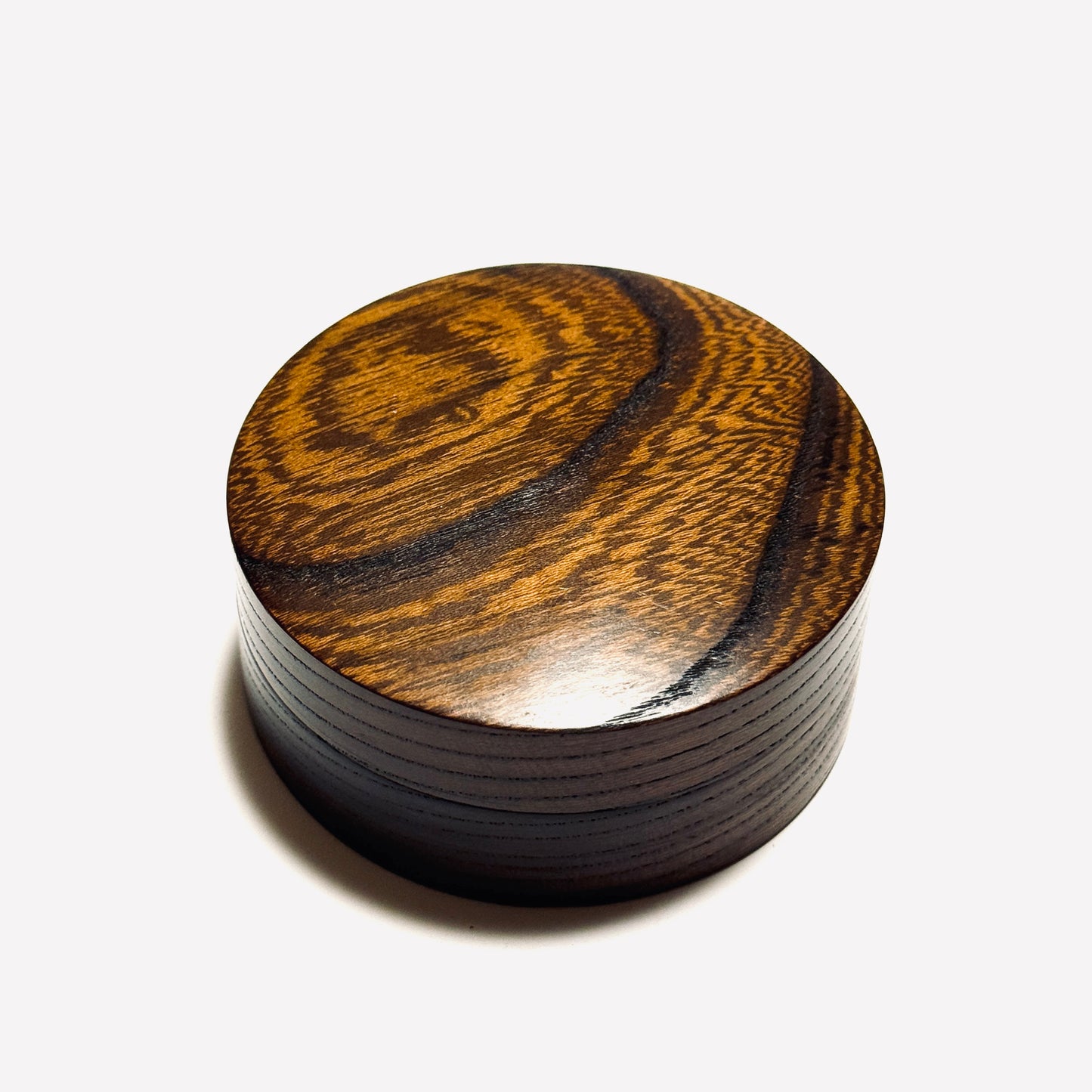 Ancient Zelkova wood incense box (oil finish), 70mm, straight-sided, one-touch type.
