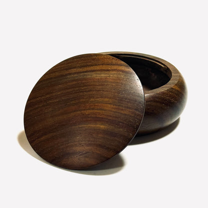 Genuine rosewood incense box, 70mm, bun-shaped, one-touch type.