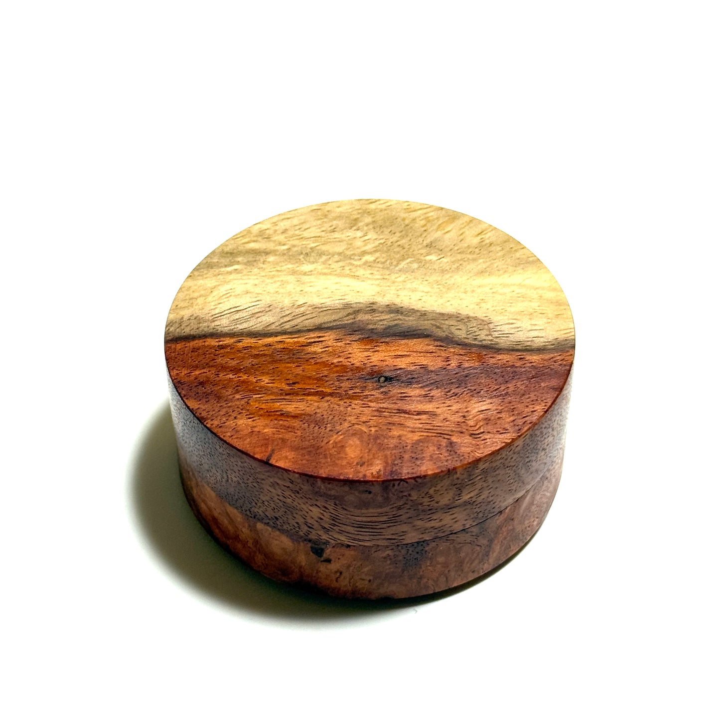 Karin burl incense box, 70mm, straight-sided, one-touch type, top quality.