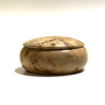 High-quality 70mm burl wood incense box, bun-shaped, one-touch opening.