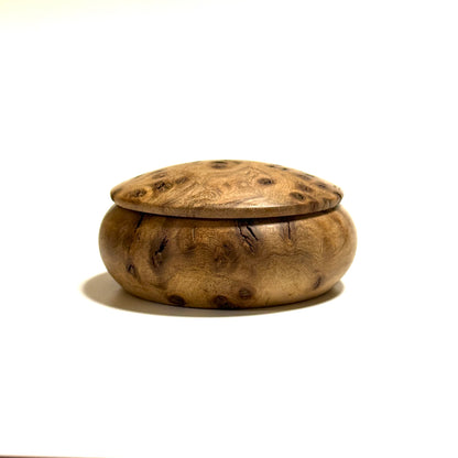 High-quality 70mm burl wood incense box, bun-shaped, one-touch opening.